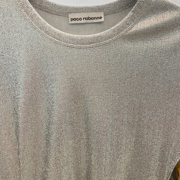 Image 3 of Paco Rabanne metallic ruched side dres - Picture 2 of 3